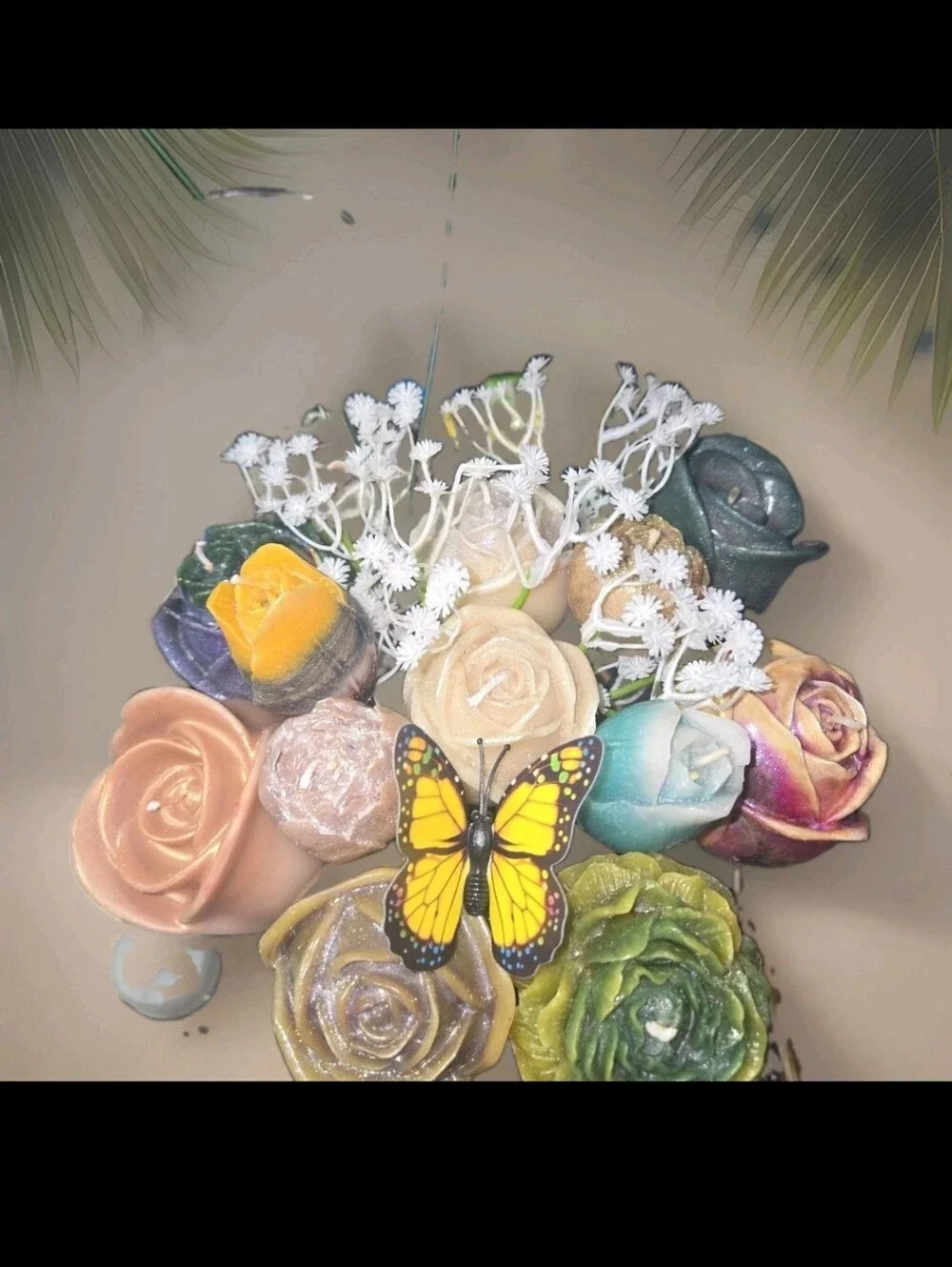 Stunning Realistic Dozen  Wax Candles Bouquet